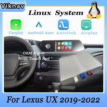 Интерфейсный блок Viknav Linux для Lexus UX 2019 2020 2021 2022 Беспроводной Apple CarPlay Android Auto поддерживает только оригинальный автомобильный 8-дюймовый экран Linux Interface Box