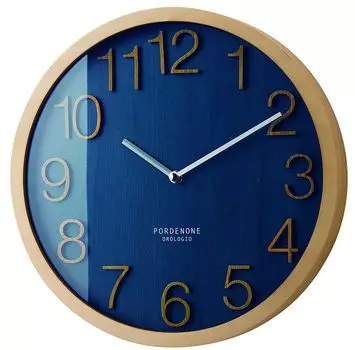 Interform настенные часы радиочасы Proc темно-синее дерево диаметр 30 см CL-2940NV тёмно-синий