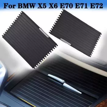Interior Car Central Console Drink Water Cup Holder Cover Roller Blind Curtain Zipper For BMW X5 X6 E70 E71 E72 2007-2014 Back-Section-B