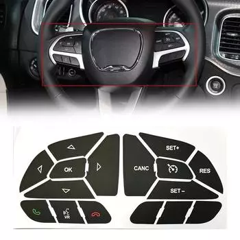 Interior Car Upgrade Black Button Repair Decals Car Button Stickers Black Overlay Edge Coverage Firm Adhesion High Grade Vinyl CHINA