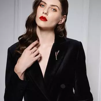 Internet celebrity temperament high-end suit coat accessories fashion color zircon corsage pin wheat ear brooch women