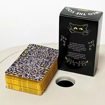 Into The Void - колода Таро «Черная кошка» 10,3*6 см 78 шт. Очаровательные карты Таро с руководством для начинающих Позолоченные края