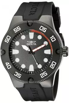 [Invicta] Часы Pro Diver Quartz 52 мм корпус черный силиконовый ремешок черный циферблат 18026 мужские [Товар]