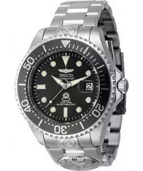 Invicta Pro Diver Dual Time нержавеющая сталь черный циферблат автоматические 45812 100M мужские часы чёрный