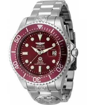 Invicta Pro Diver Dual Time нержавеющая сталь красный циферблат автоматические 45814 100M мужские часы красный