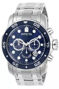 [Invicta] Pro Diver Quartz 48 мм корпус серебристый ремешок из нержавеющей стали синий циферблат 0070 мужской подлинный импортный продукт [Товар]