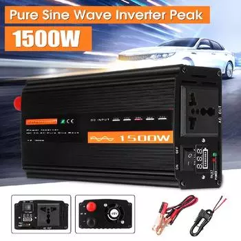 Инвертор чистой синусоиды DC12V/24V/48V в AC220V 50Гц Преобразователь мощности Бустер для автомобильного инвертора Бытовой DIY 1500Вт 12V