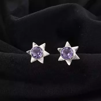 Iolite Gemstone 925 Sterling Silver Jewelry Handmade Stud Earrings0.44 For Gift EE-175-16