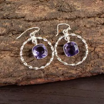 Iolite Gemstone 925 Sterling Silver Jewelry Handmade Drop/Dangle Earrings 1.60 EE-60-5