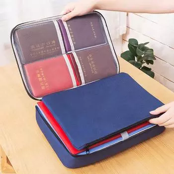 Ionic Multifunctional Waterproof Travel Organizer with Zipper Pouch and Combination Lock for Files and Passport