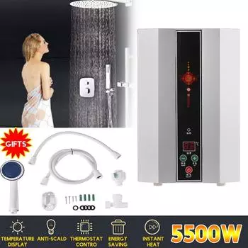 IPX4 5500 Вт мгновенный электрический водонагреватель 220 В 50 Гц 7 уровней регулировки температуры безрезервуарная насадка для душа система горячей воды