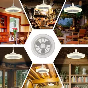 IRALAN Modern Ceiling Fan Light LED Intelligent Color Temperature Change E27 Easy To Install Remote Control Pendant Light белый