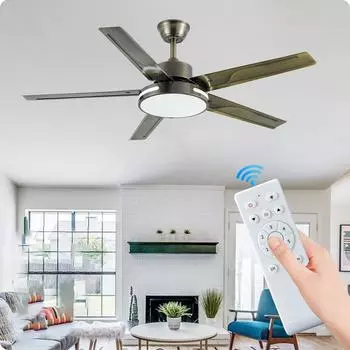 IRALAN Modern Ceiling Fan with 3-Color Light Remote Control Silent Motor Suitable For Living Room & Dining Area Home Furniture