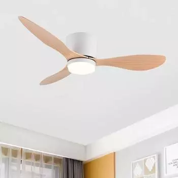IRALAN Modern Ceiling Fan with LED Light Electric Fan 6 Speeds Timing Remote Control for Kitchen Bedroom Dining room Patio Study 52inch белый