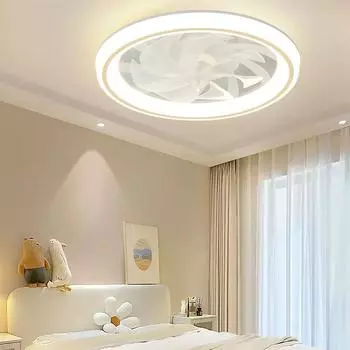 IRALAN Smart Ceiling Fan Fans With Lights Remote Control Bedroom Decor Ventilator Lamp Air Invisible Blades Lamps for room Infinite Dimming чёрный