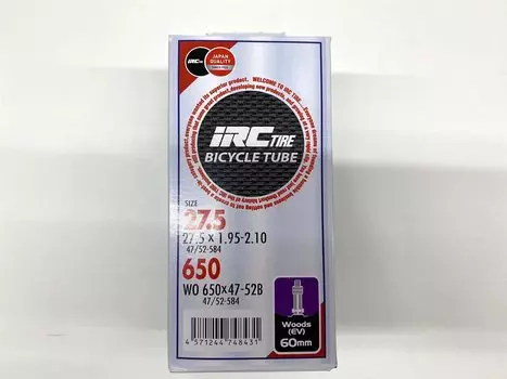 IRC камера для велосипеда с клапаном 60 мм 297151 65047B-52B (27,51,95-2,10) чёрный