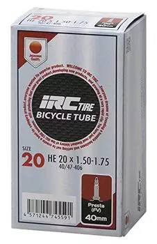 IRC Tire Bicycle Tube HE 20 Presta Valve 40mm 29793J 1.50-1.75 чёрный