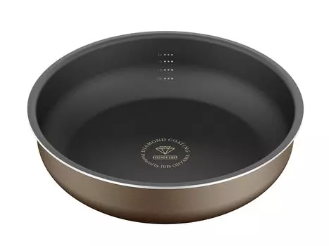 Iris Ohyama Frying Pan 28cm Fire Compatible with Removable Handle Deep Lightweight Deep Plus Series Chestnut Brown IH/Gas PDCI-S28