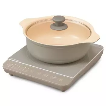 Iris Ohyama IH плита 1400 Вт набор кастрюль Коричневый IHKP-T39124-T коричневый