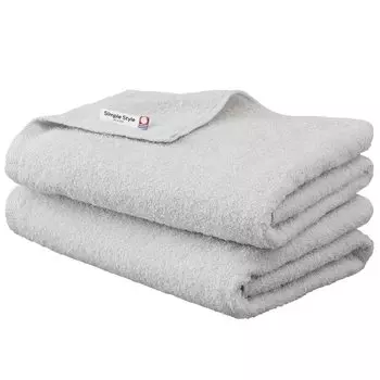 Iris Ohyama Imabari Towel Certified Bath Towel Light Gray Set of 2 Cotton Simple Towel Lightweight and Compact Thin Towel Soft and Gentle Touch Made