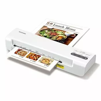 IRIS OHYAMA Laminator A4 compatible, 90 second warm-up time, fast start-up, heater auto-off function, jam prevention lever, KLM42X