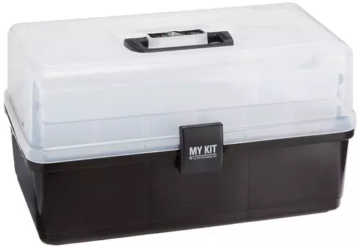 Iris Ohyama My Kit Tool Storage Tool Box Case Clear Black Universal Case Storage Box Tool Box DIY Outdoor Camping Accessory Case 2 Tier Lotus