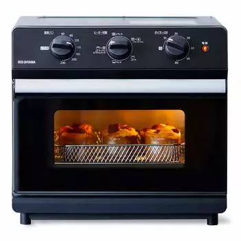 Iris Ohyama Toaster Oven Toaster Air Fryer Convection Oven 4 Pieces Black FVX-D14A-B