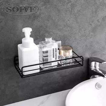 Iron Art Multi functional Bathroom Storage Rack Non Punching Bathroom Storage Rack белый