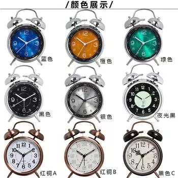 Iron Art Student Alarm Clock, Children s Silent Fashion Table Clock, Desktop Creative Glow Pointer Quartz Watch