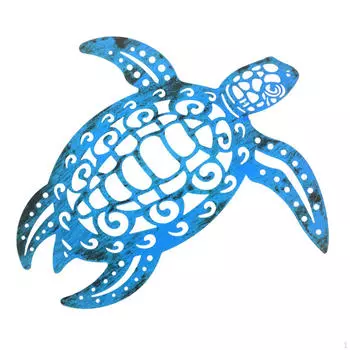 Iron Openwork Sea Turtle Wall Art Decor 11.6x11.6inch Hanging Ornament for Living Room Easily Style A
