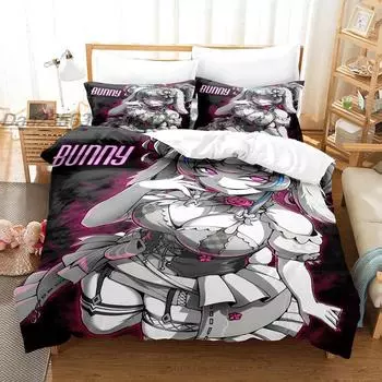 Ironmouse Bedding Set Single Twin Full Queen King Size Bed Set Teenager Bedroom Sheet set 3D Print Anime AU Single(140x210cm)