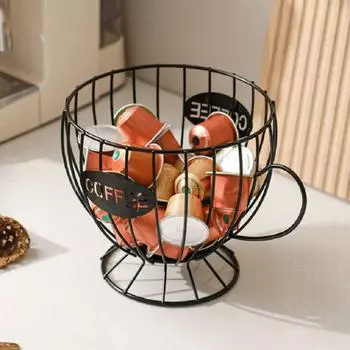 Ironwork Coffee Pod Держатель капсулы Золотой/черный полый стеллаж для выставки товаров Новый стеллаж для выставки товаров с фруктами