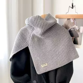 Irregular Shawl Wraps Warm Knitted Shawl Simple Neck Wraps Winter