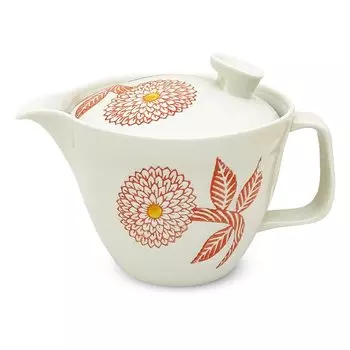 Isaozan Kiln Teapot Large Hasami Ware Made in Japan 385ml For 2 to 3 People Comes with Tea Strainer Dahlia Red J-kitchens