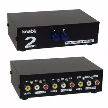 Iseebiz AV Switcher Switcher Требуется блок питания Двунаправленный 2 Входа 1 Вход 2 Выхода Металлический корпус Предотвращение Аудио/Видео Механический/Нет Выхода/1