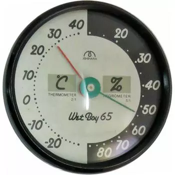 Ishihara Thermometer Manufacturing round thermohygrometer Wet Boy 21mm No.12C 65