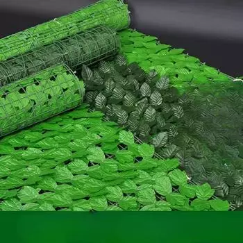 Искусственная стена из растений Забор Сетка для забора Украшение забора Искусственный зеленый газон Зеленый лиственный забор Балконное ограждение Крышка ограждения 0.5*0.5m темно-зеленого
