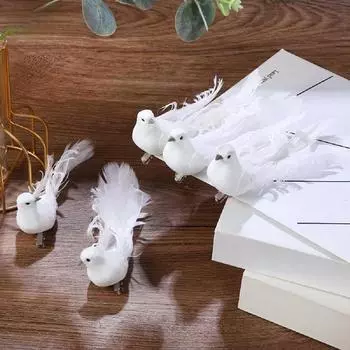 Искусственные голуби, птицы, поддельные голуби, имитация перьев голубя, рождественская елка, свадебная вечеринка, украшения для дома, гостиной, декор
