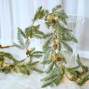 Искусственные рождественские гирлянды с иголками, подходят для каминов One Size
