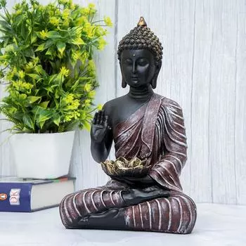 Искусство Новая статуя сидящего Будды, экспонат Idol Home Decor и подарки чёрный