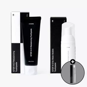 Ister14 D Rebalancing Toothpaste 100g + No Water Bubble Toothpaste 50ml Set