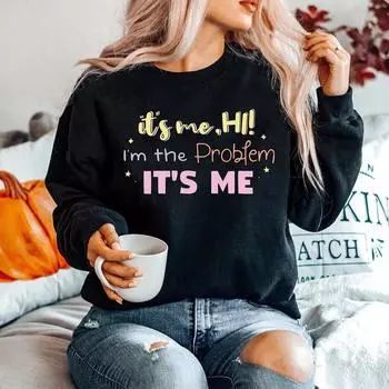 It s Me Hi Im The Problem Толстовка Anti Hero Taylor Midnights Inspired Pullover Ts Midnights New Album Y2K Crewneck Толстовки L белый