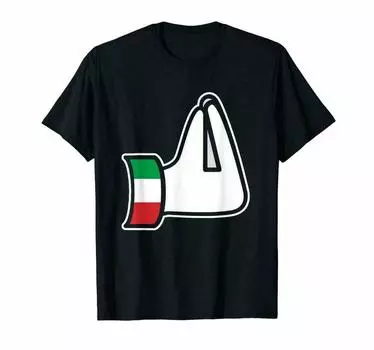 Итальянская футболка с жестом руки Italia Italy Italiano Забавная футболка с юмором Футболка Us Trend 2 S