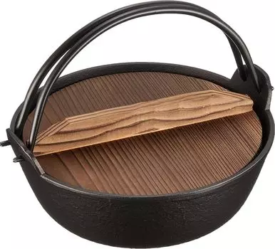 Iwachu Furusato Deep Black For Open Nanbu Ironware 21006 Горшок, 16 см, запеченный, Огонь, чёрный