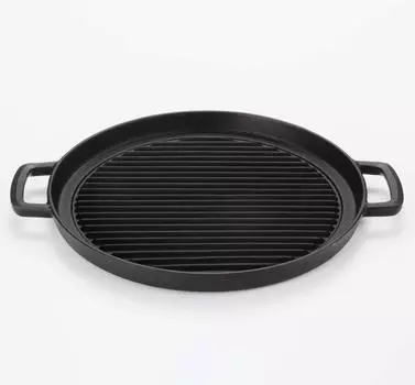 Iwachu Grill Pan Round 29 Black Baked Inner Diameter Nanbu Ironware 23051 28.5cm