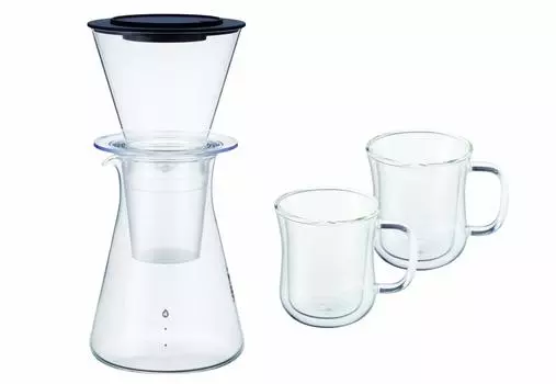 iwaki Coffee Server Black 440ml 3 pieces 230ml, AZ-8644425