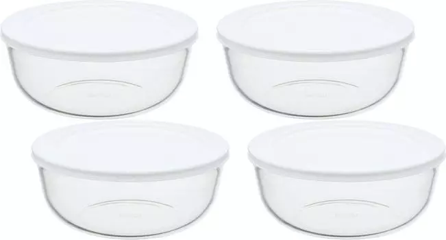 iwaki Glass Storage Container L x 4 Piece Set Pack Bowl Heat-resistant 1.3L KBC4160-W1