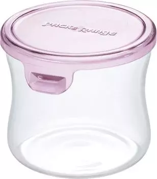 iwaki Glass Storage Container Pink Round SS 240ml Pack Microwave Heat-resistant & KT7400-P