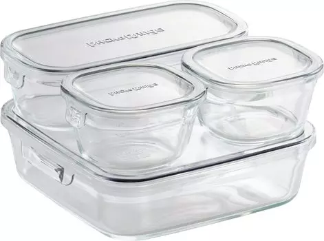 iwaki Heat Resistant Glass Storage Container Cool Gray System Set Mini Pack Range PCPRN4GY22 &