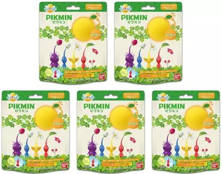 из 5 шариков для ванны Bikkura Egg Pikmin с газированной солью для ванн [покупка набора] жёлтый